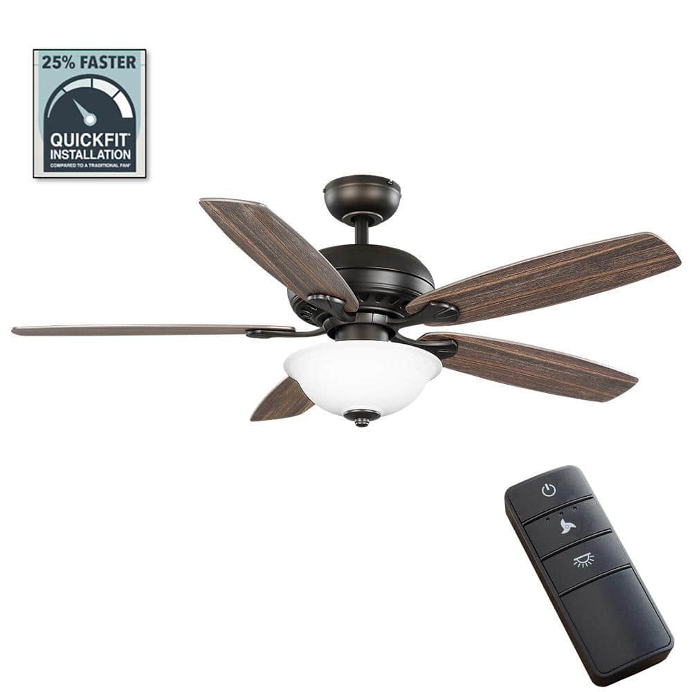 Hampton Bay 50271 Southwind Ii 52 In Indoor Led Bronze Ceiling Fan With Light Kit Reversible Blades And Remote Control