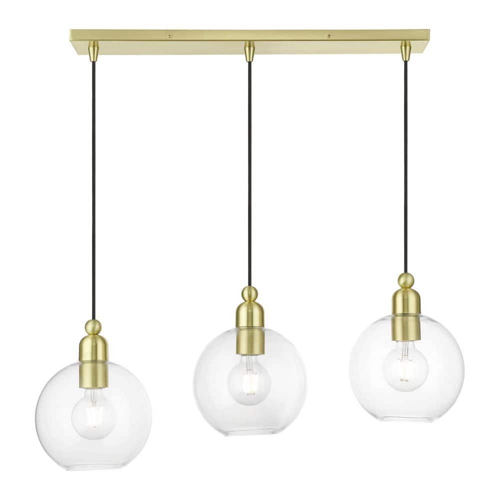 Westridge-3 Light Satin Brass Sphere Linear Chandelier price history on PriceWatchPro