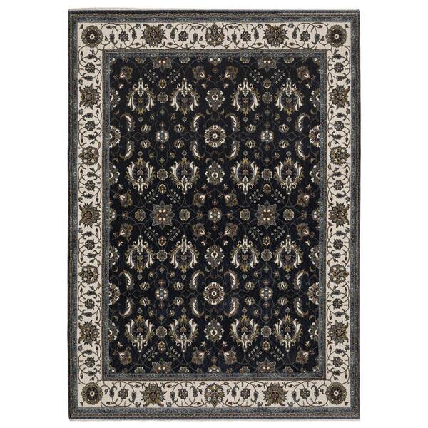 Bettina Flateweave Area Rug-Ivory/Dark Blue(8'x10') popular