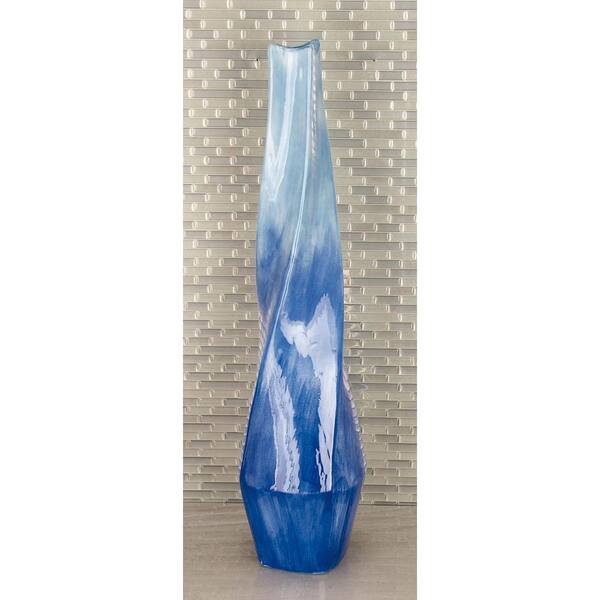 Litton Lane 30 in. Gradient Blue Decorative Vase