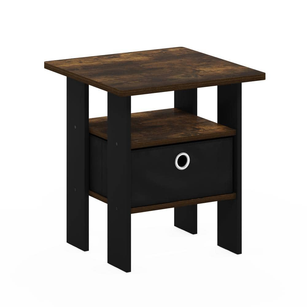 Furinno Tidur Amber Pine/Black 16 in. W Nightstand