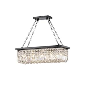 Contemporary 5-Light Black and Brown Finish Chandelier