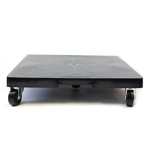 16 in. x 16 in. x 4 in. Black HDPE Square Plant Dolly/Caddy
