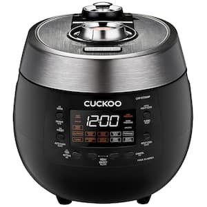 6-Cup Black Twin Heating Pressure Rice Cooker