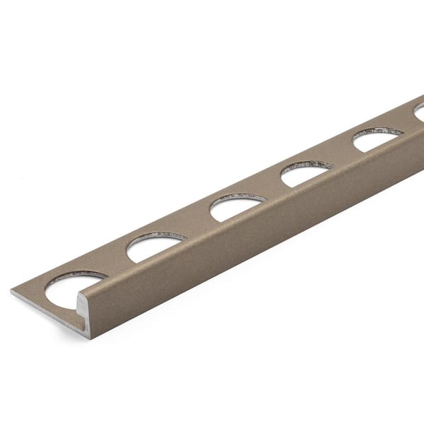 Champagne 3/8 in. x 98.5 in. Aluminum L-Shaped Tile Edging Trim