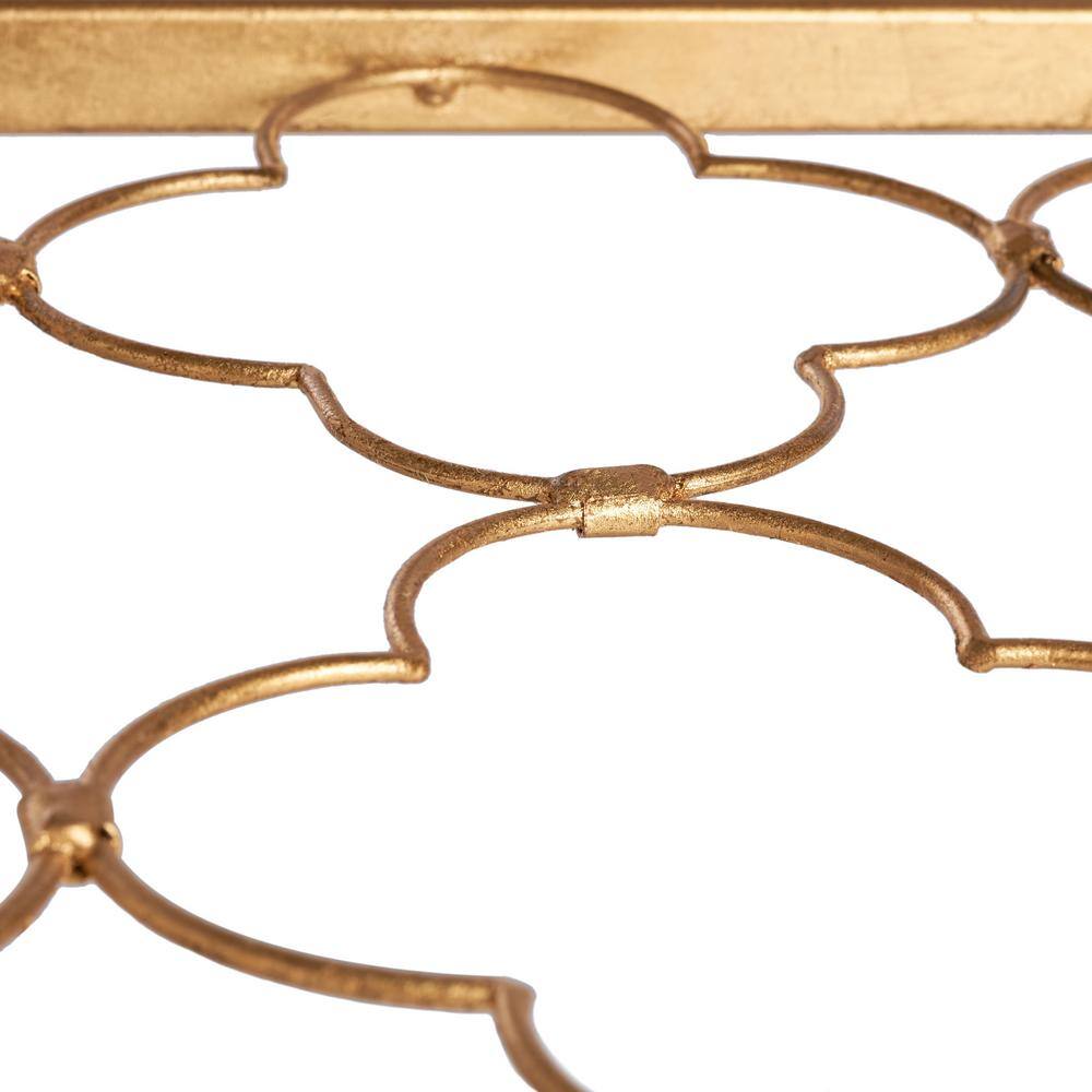 Hanzel Gold Leaf Glass Top Rectangular Side Table