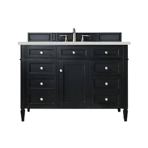 Brittany 48.0 in. W x 23.5 in. D x 34.0 in. H Bathroom Vanity in Black Onyx with Lime Delight Silestone Quartz Top