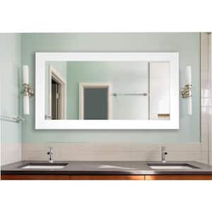 30 in. W x 67 in. H Framed Rectangular Bathroom Vanity Mirror in White