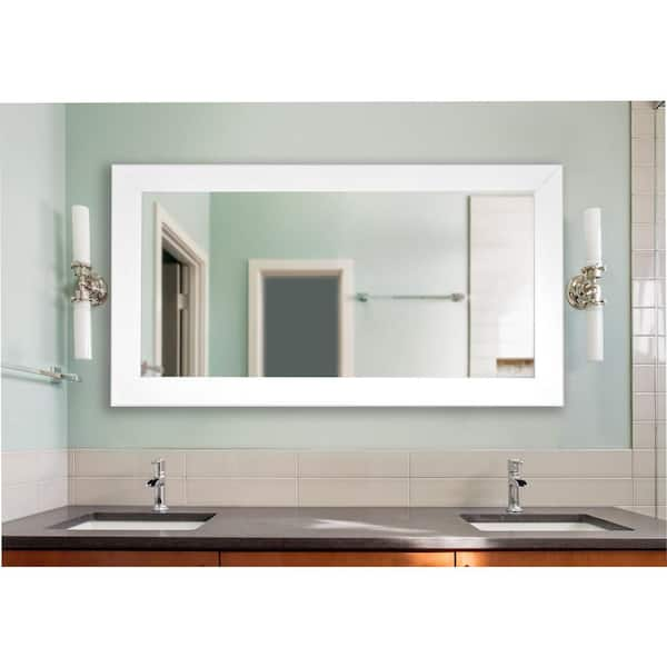 Unbranded 30 in. W x 59 in. H Framed Rectangular Bathroom Vanity Mirror in White