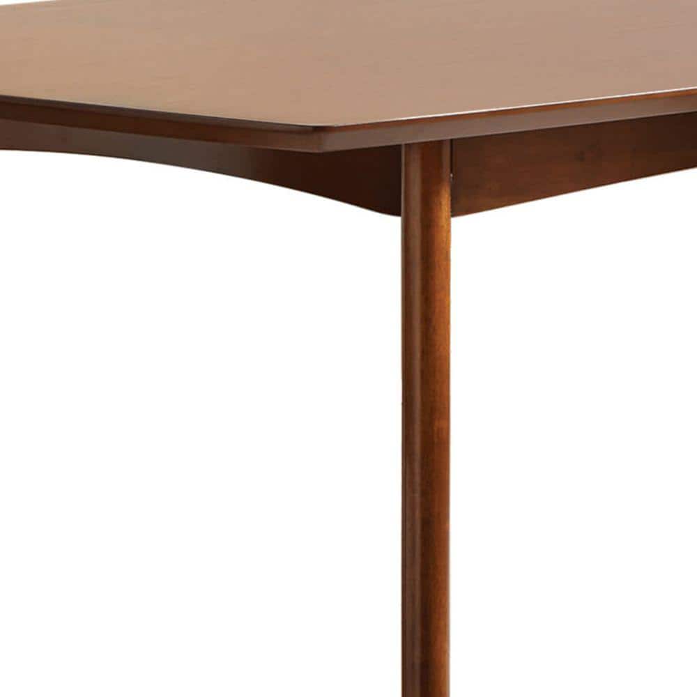 Dark Walnut Mid-Century Modern Rectangular Dining Table