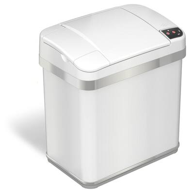 2.5 Gal. Pearl White Touchless Automatic Sensor Trash Can with Odor Filter and Fragrance