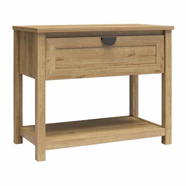 Mr. Kate Primrose Wide 1-Drawer Nightstand with Open Shelf, Natural