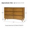 JAYDEN CREATION Gentile Acorn 52 in. 6-Drawer Dresser