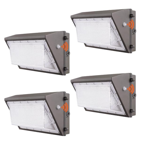 4PCs LED Wall Pack Lights 100-Watt Gray integrated LED 10800 LM Security Lighting Fixture Wall Pack Light