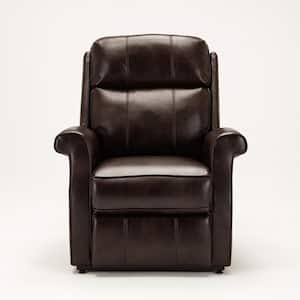 Lehman 35 in. Width Big and Tall Brown Faux Leather 3 Position Recliner