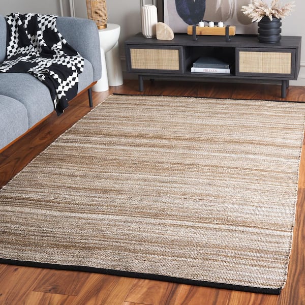Natural Fiber 6 ft. x 9 ft. Natural/Gray Woven Marle Striped Area Rug
