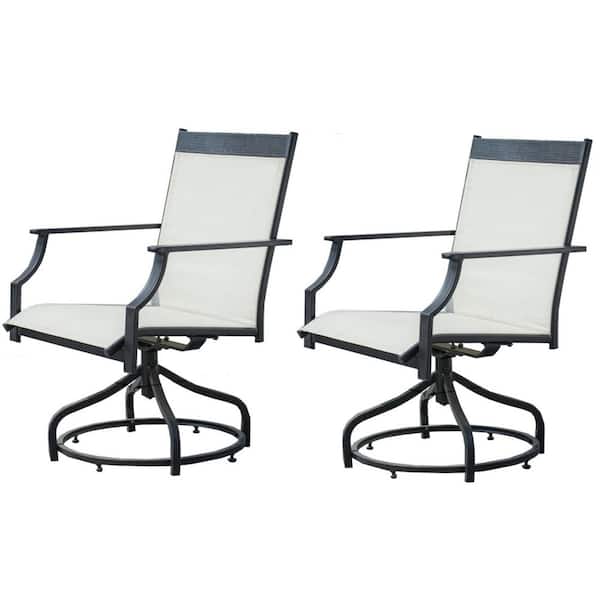 moda furnishings Cellin Swivel Iron Outdoor Dining Chair Set of 2