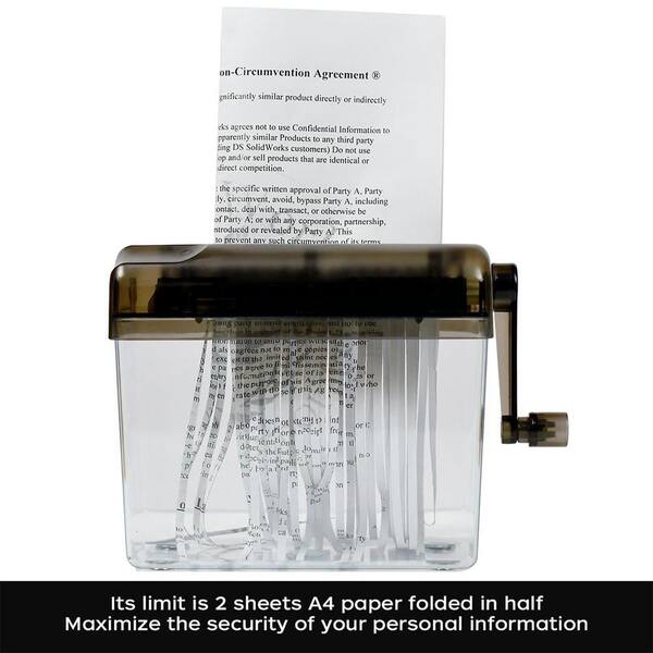 thumbnail image 2 of Manual Paper Shredder - Hand Crank Document Shredder For Home & Office Use 2 of 9