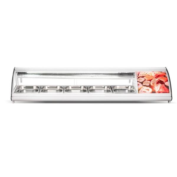 Cooler Depot 51.4 in. W Countertop Sushi Case With Curved Glass Door in