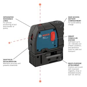 Bosch 0603663B03 AdvancedLevel 360 Working Range: up to 24 m, Self-Levelling: up to ± 4 Degree, Green Laser, 4X AA Batteries, in Cardboard Box