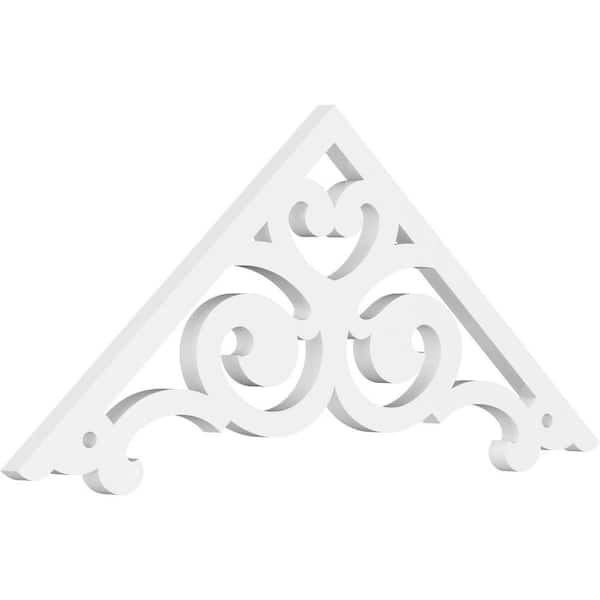 Ekena Millwork 1 in. x 36 in. x 15 in. (10/12) Pitch Hurley Gable Pediment Architectural Grade PVC Moulding