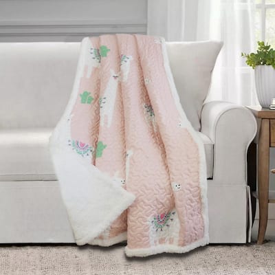 Cool Llama 50 in. x 60 in. Quilted Throw