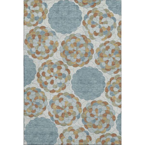 Mayfield Premium Machine Washable Abstract AMF2466 Sky 10 ft. x 14 ft. Area Rug