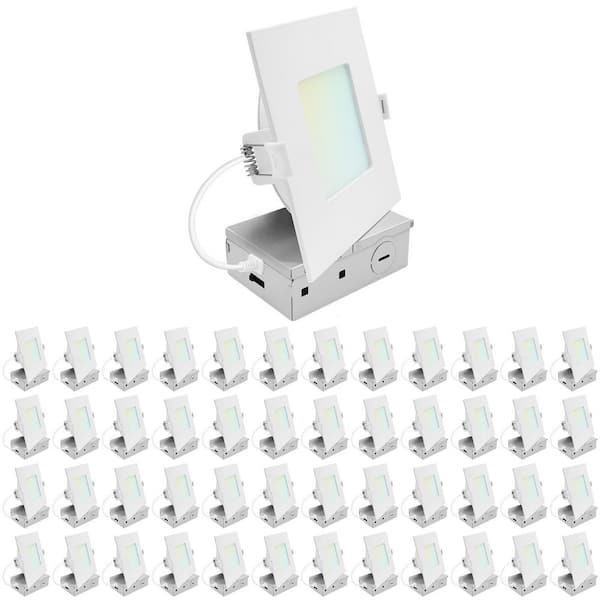 48-pack 5 in. Integrated LED Square Recessed Light, Mini Panel Light, 5CCT, 1200LM, 13W, 100°, Dimmable, ETL Listed