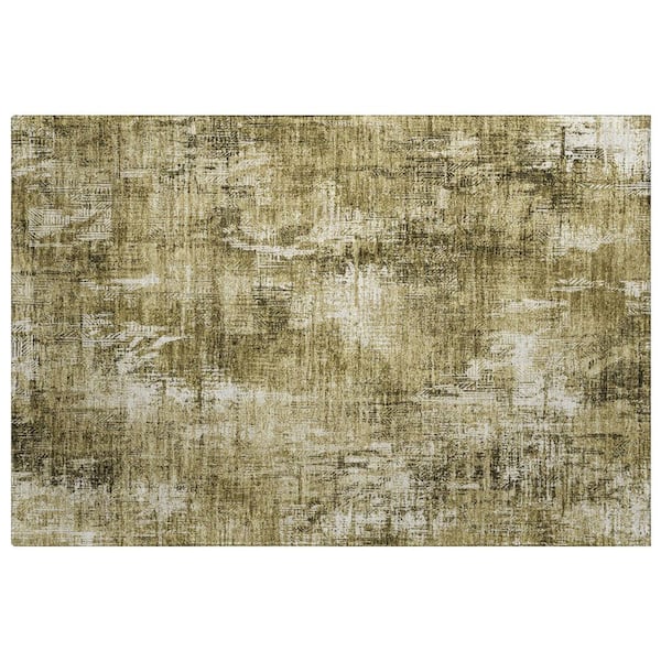 Dream Shag Premium Machine Washable Abstract ADS725 Brown 2 ft. x 3 ft. Accent Rug