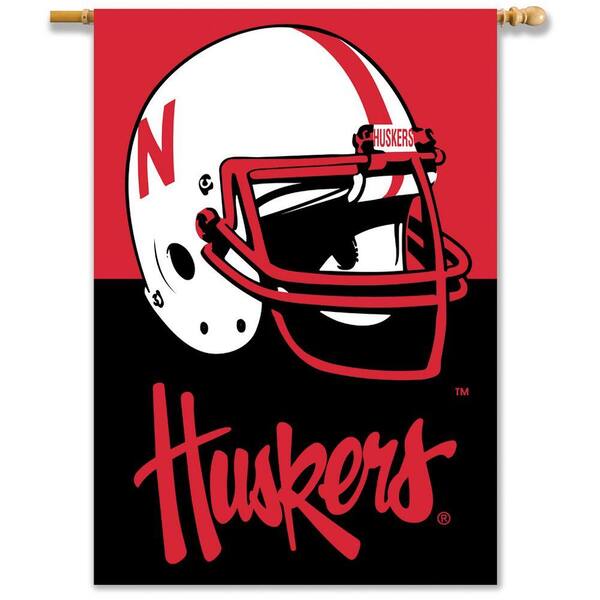 BSI Products NCAA 28 in. x 40 in. Nebraska 2-Sided Banner with Pole Sleeve-DISCONTINUED