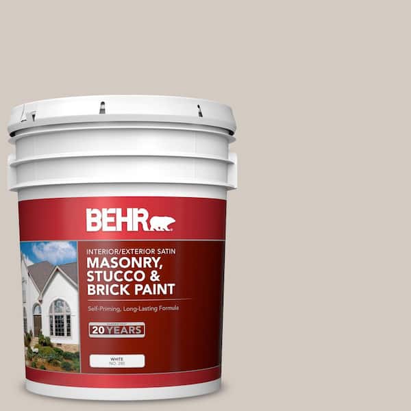 BEHR 5 gal. N3202 Toasty Gray Satin Interior/Exterior Masonry, Stucco