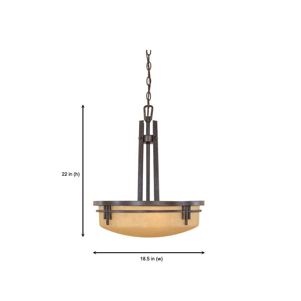 Mission Ridge Warm Mahogany Glass Bowl Pendant Light