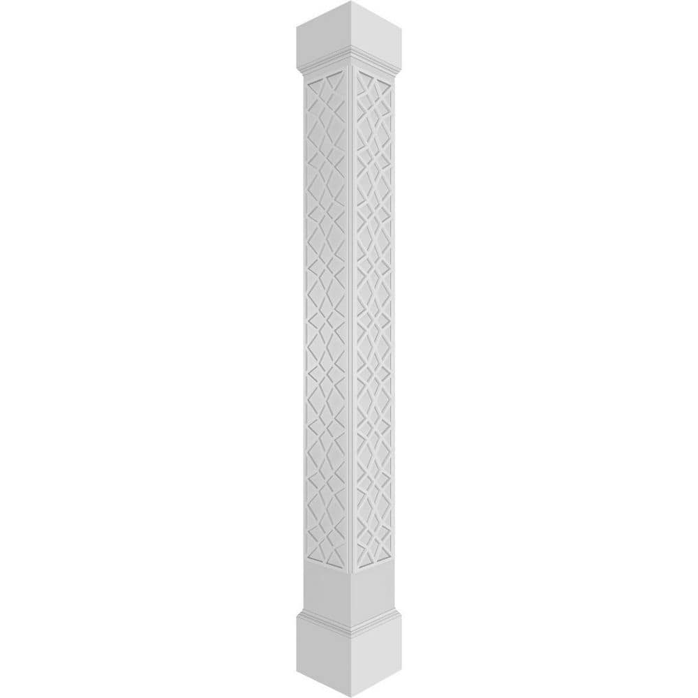 11-5/8 in. x 9 ft. Premium Square Non-Tapered Mosaic Fretwork PVC Column Wrap Kit with Mission Capital and Base price history on PriceWatchPro