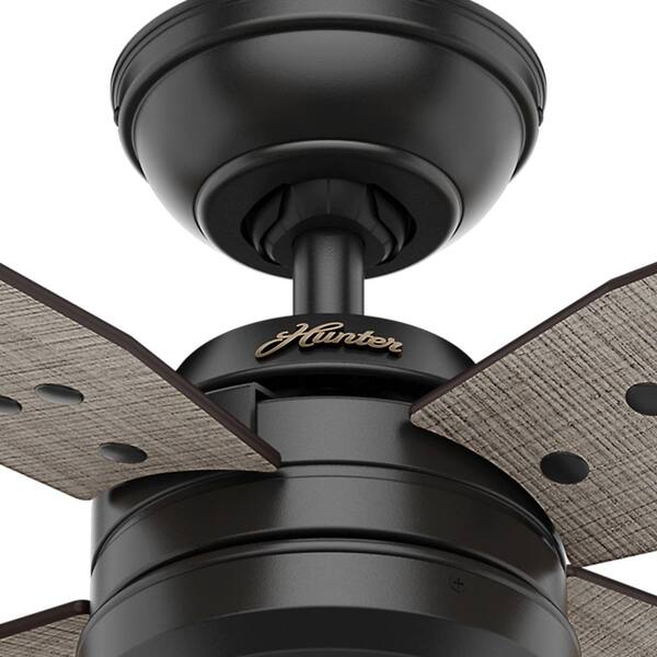 Hunter Commerce 44 In Indoor Outdoor Matte Black Ceiling Fan 59636 The Home Depot - Black Ceiling Fan With Light Menards