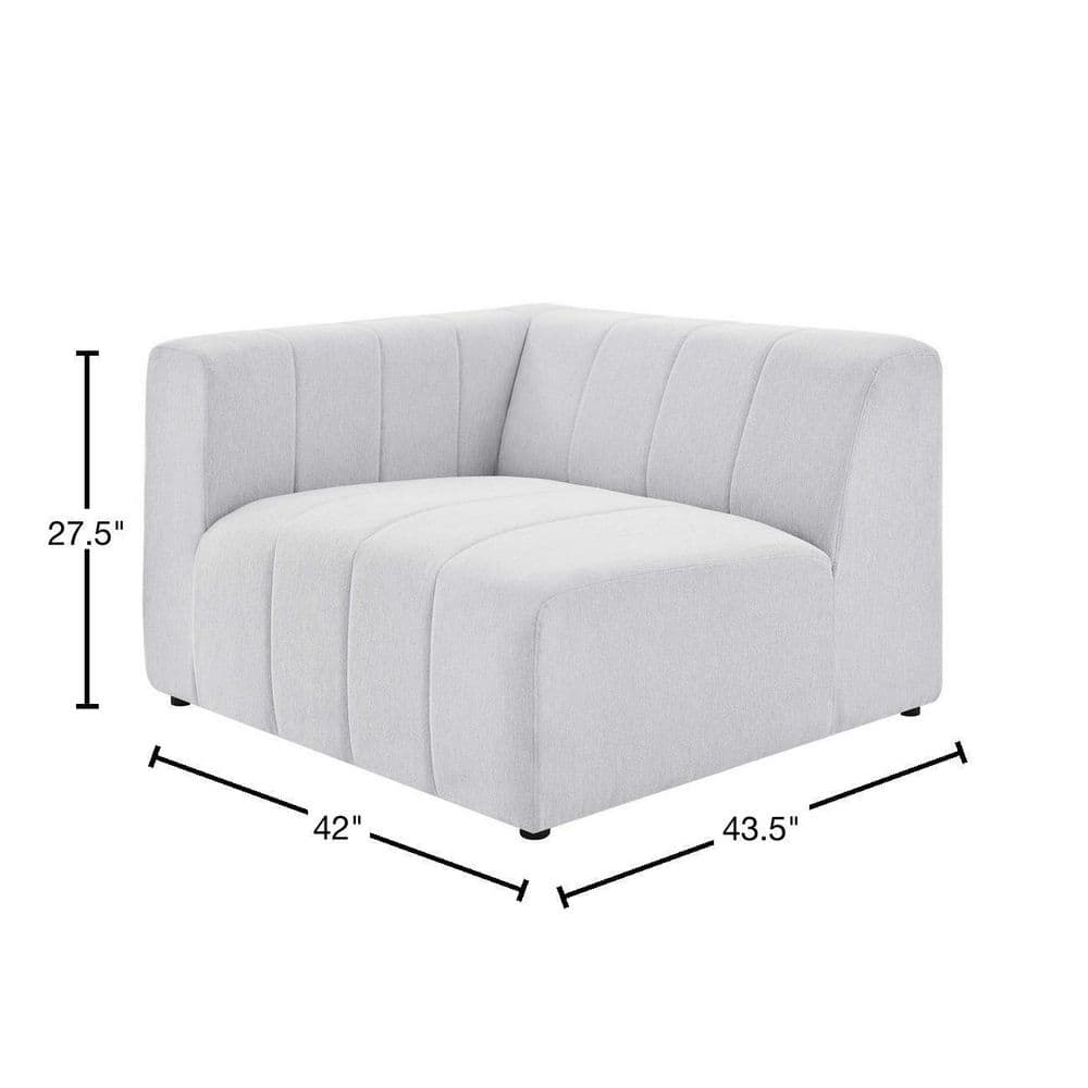 Bartlett Ivory Soft Fabric Modular Left-Arm Lounge Chair