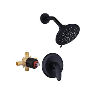 Single Handle 5-Spray Patterns Shower Faucet with 1.8 GPM with High Pressure Shower Head in. Matte Black