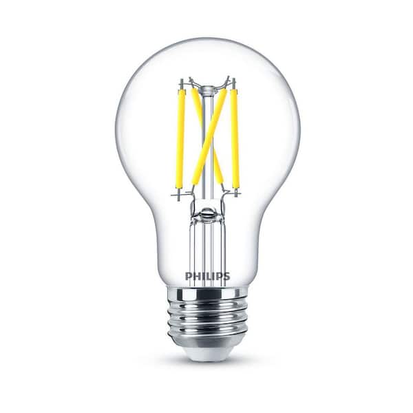 40-Watt Equivalent A19 A-Style Ultra Definition Dimmable Clear Glass E26 LED Light Bulb Daylight 5000K (2-Pack)