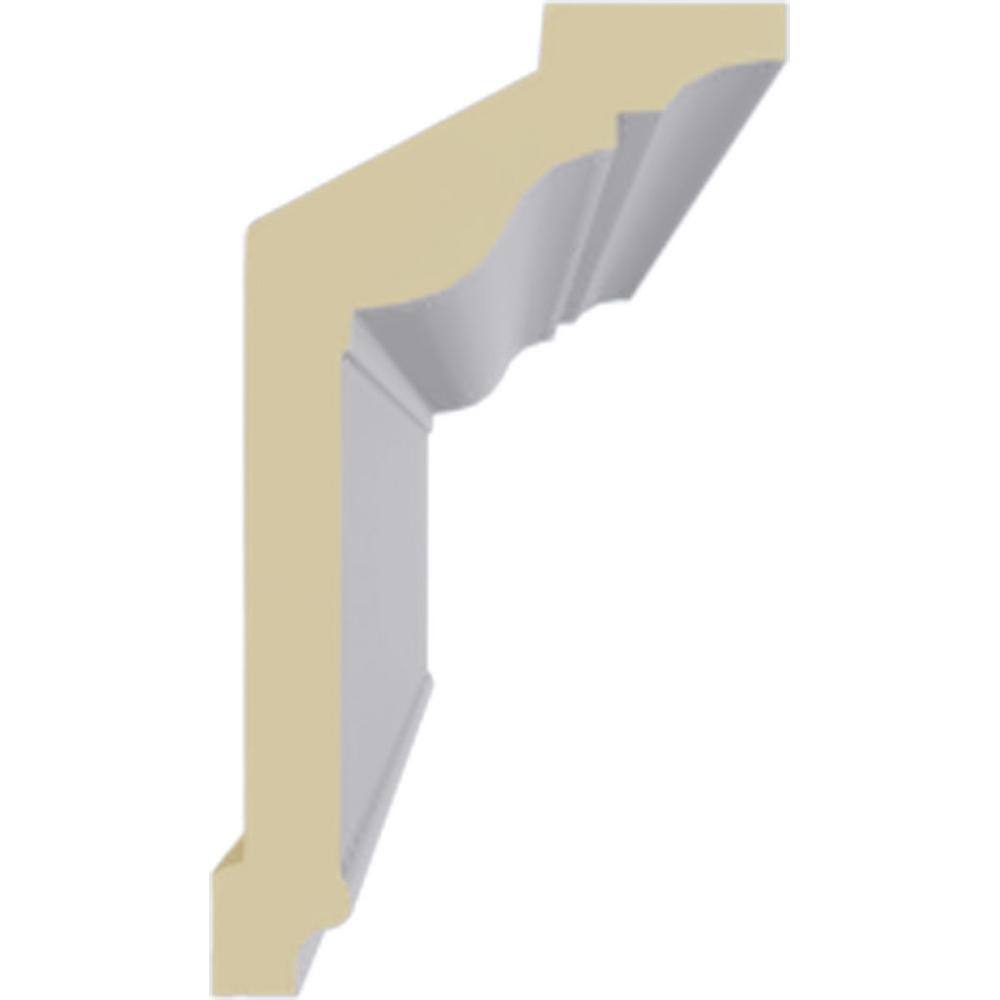 Primed White Polyurethane Geometric Crown Moulding Sample
