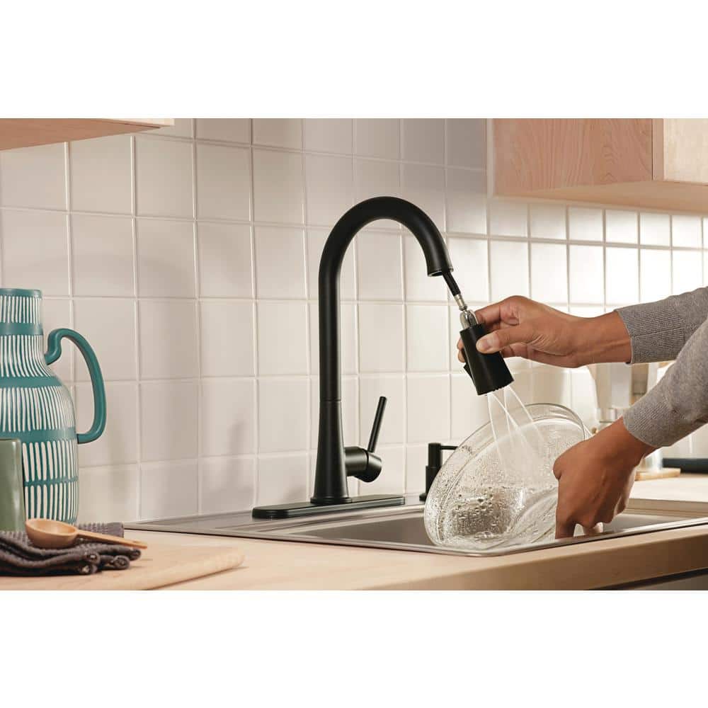 Precept Matte Black Single Handle Pull-down Kitchen Faucet with Sprayer