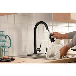 Precept Single-Handle Pull-Down Sprayer Kitchen Faucet in Matte Black