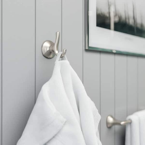 Buy Bathroom Robe and Towel Hook Rack in Brushed Nickel