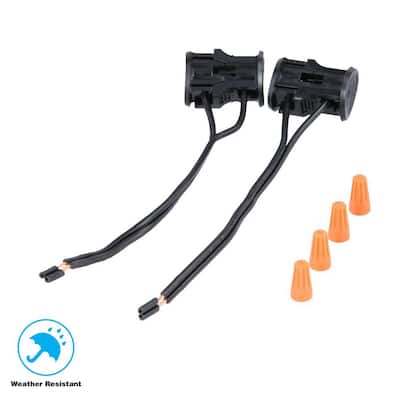 Low-Voltage Black Replacement Cable Connector (2-Pack)