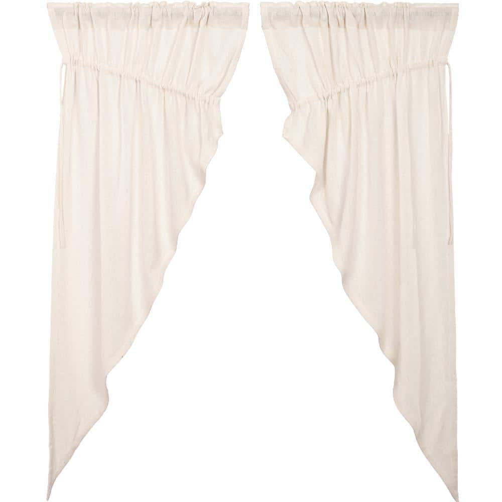 Burlap 36 in. W x 63 in. L Antique White Cotton Light Filtering Rod Pocket Farmhouse Prairie Window Curtain Pair product image for price tracking
