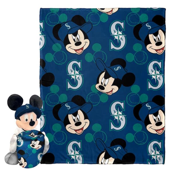 THE NORTHWEST GROUP MLB Mariners Pitch Crazy Mickey Hugger Pillow & Silk Touch Throw Blanket Set