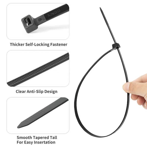 Lukyamzn 24 in. UV Resistant Nylon Cable Zip Tie Black 100-Pack