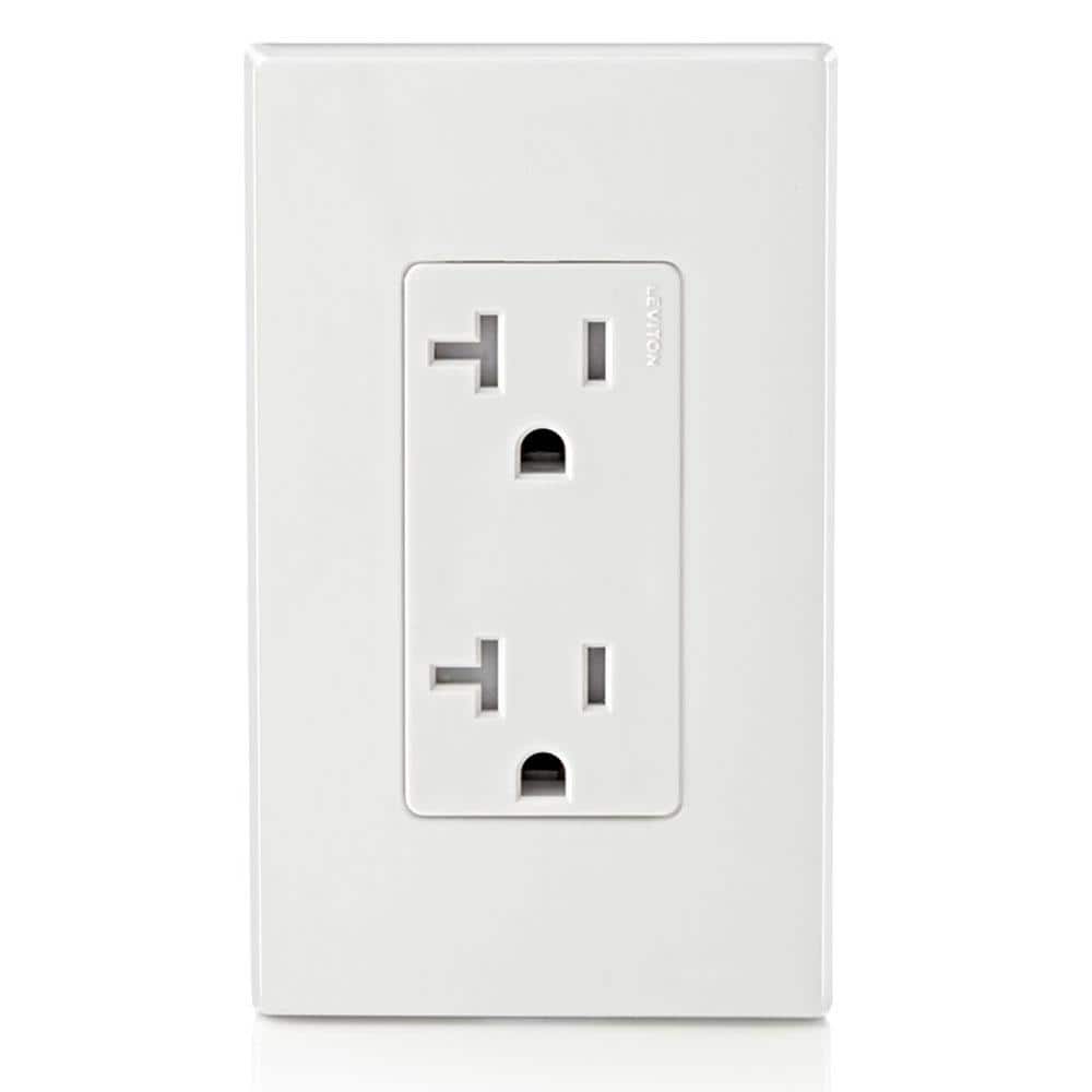 White 20 Amp Tamper Resistant Duplex Outlet