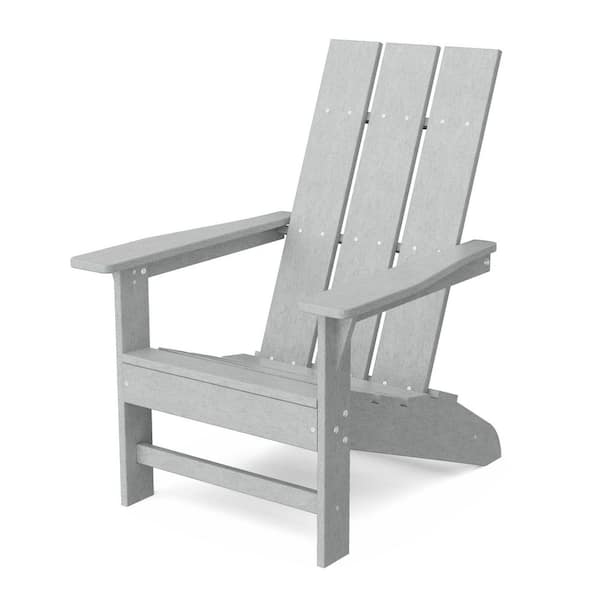 Wildridge Freedom Light Gray HDPE Plastic Modern Outdoor Adirondack Chair