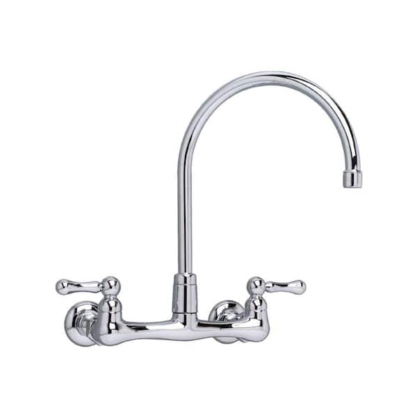 American Standard Heritage 2-Handle Wall Mount Bathroom Faucet in Polished Chrome