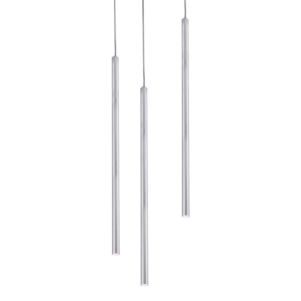 Sleek Polished Chrome 18" LED Pendant with Adjustable Cable