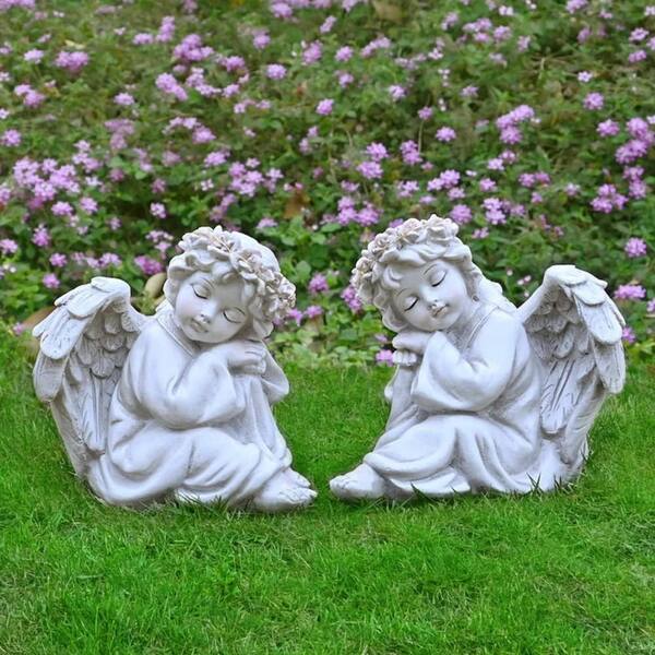 オブジェ　置物　　エンジェルスターキャッチ・ア・フォーリング・スター Amazon.com : Angel Statue for Garden - 7.88 inches Guardian Solar
